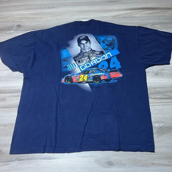 Jeff Gordon Shirt Mens 2XL‎ Navy Blue Nascar Racing Double Sided Winners Circle - Picture 2 of 6